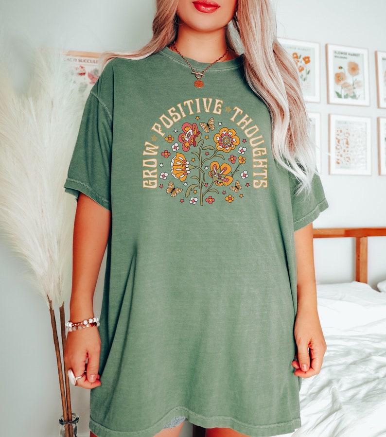 Grow Positive Thoughts Shirt, Growth Mindset tee, Mental Health Shirt, You Matter Shirt, Comfort Colors Shirt, Positive Affirmation tshirt image 5