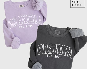 Personalized Grandma and Grandpa Sweatshirts, Custom Gift for Grandma, Grandpa Est Sweatshirt, Grandparents Gift, Matching Grandparent shirt