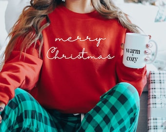 Christmas Sweatshirt, Merry Christmas Sweatshirt, Christmas shirt for Women, Christmas Crewneck Sweatshirt, Holiday Sweater, Christmas gift