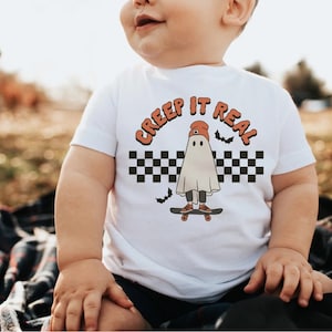 T-shirt d'Halloween Creep It Real pour bébé : t-shirt fantôme rétro