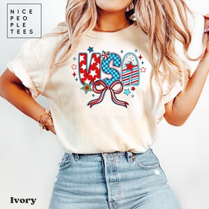 Retro 4th of July T-Shirt: Garment-Dyed USA Tee