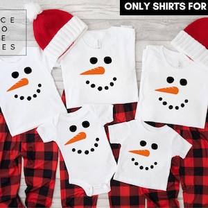Snowman Christmas Family Shirt, Winter Holiday Family Matching Shirt,Christmas Family Gathering T-shirt,Matching Christmas Family Pajama