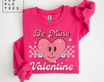 Funny Valentine's Day Sweatshirt: Retro Heart Graphic