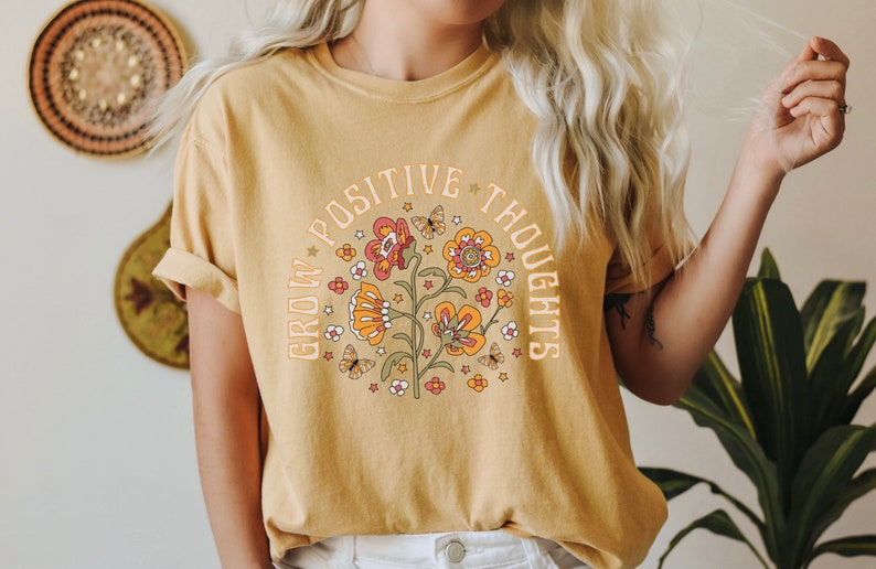 Grow Positive Thoughts Shirt, Growth Mindset tee, Mental Health Shirt, You Matter Shirt, Comfort Colors Shirt, Positive Affirmation tshirt image 4