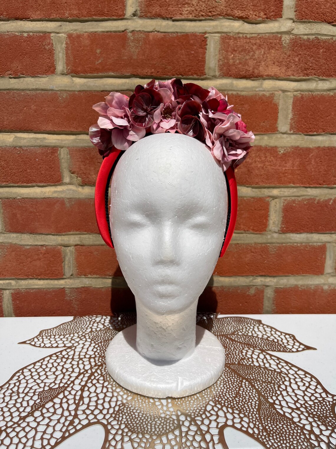 Handmade Padded Flower Headband Festival Headpiece Red Etsy