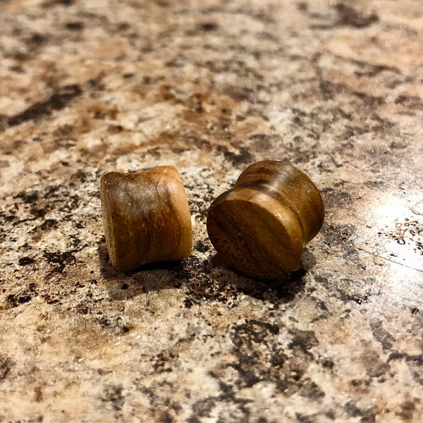 Upcycled Oak Ear Gauges Plugs