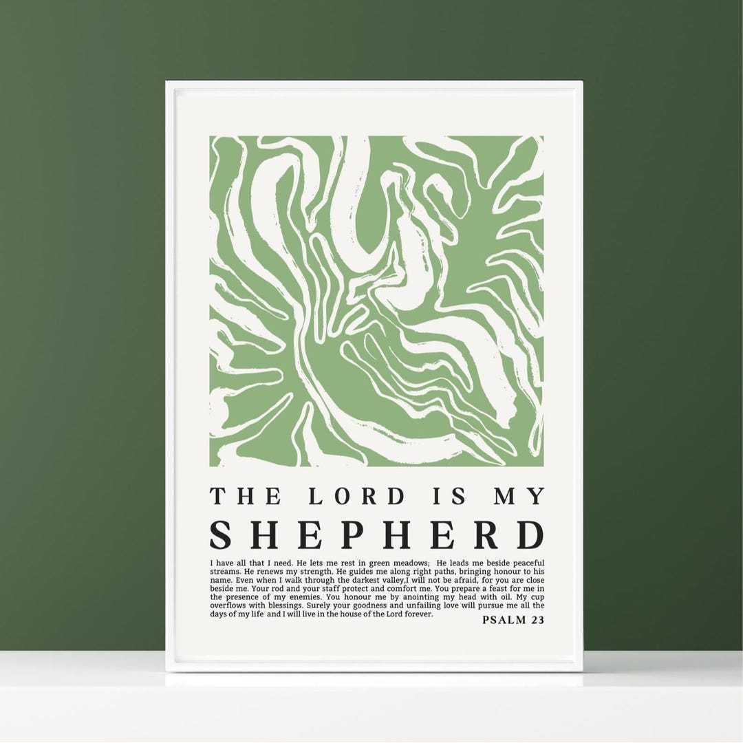 The Lord is My Shepherd Fine Art Poster - Vibrant Psalm 23 Print - Eco ...