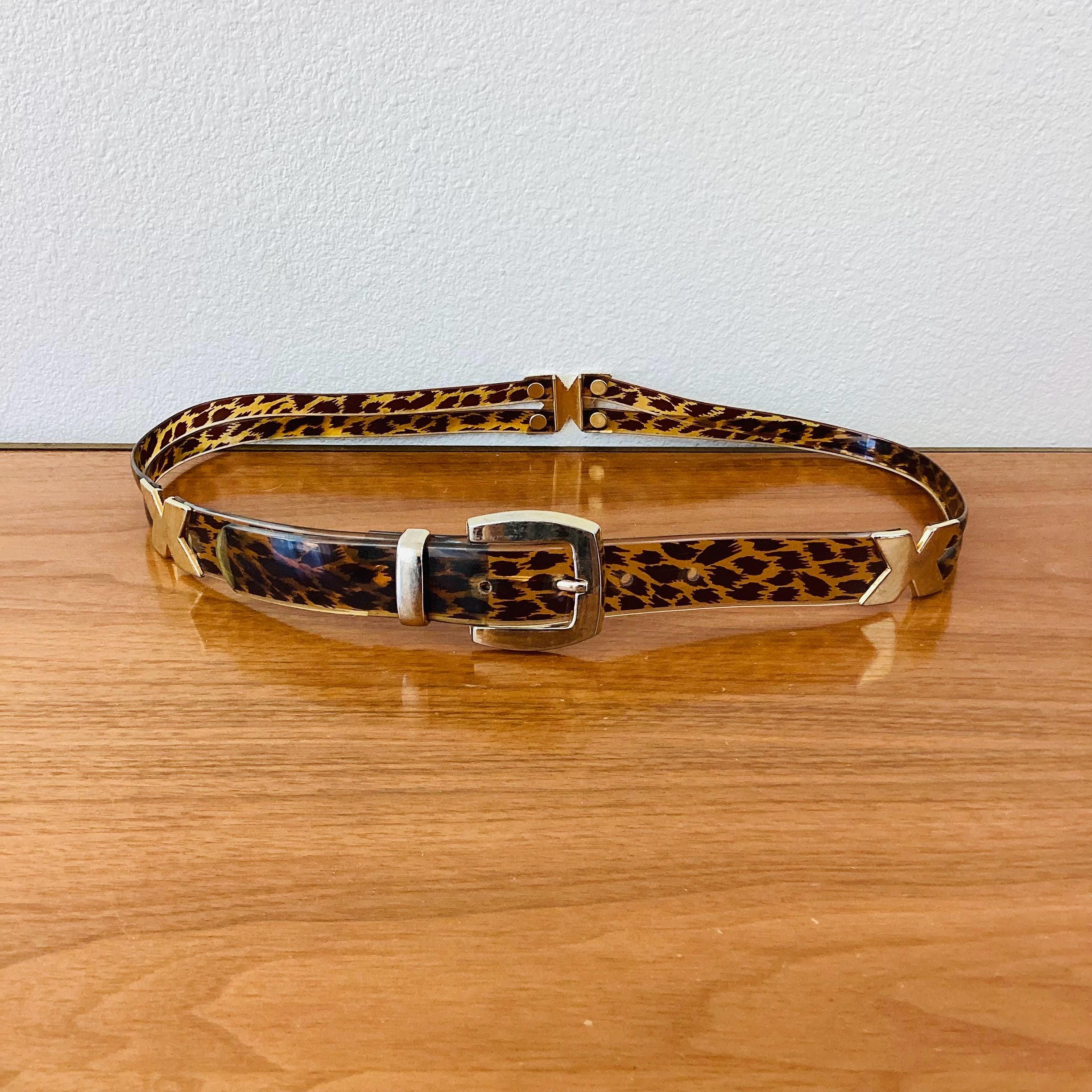 Vintage gold leopards 80s wide belt black Austrian Vintage 1980s EXTRA WIDE LEOPARD Print Brown Suede Belt - Etsy main image 2