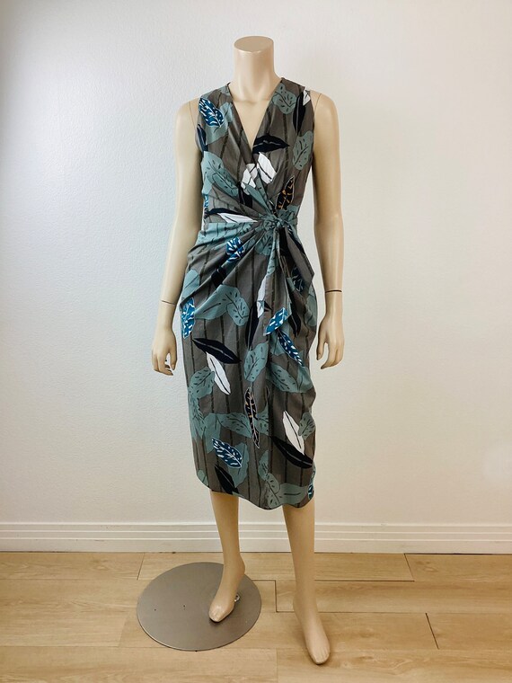 Vintage Bamboo Print Sarong Two Piece Set