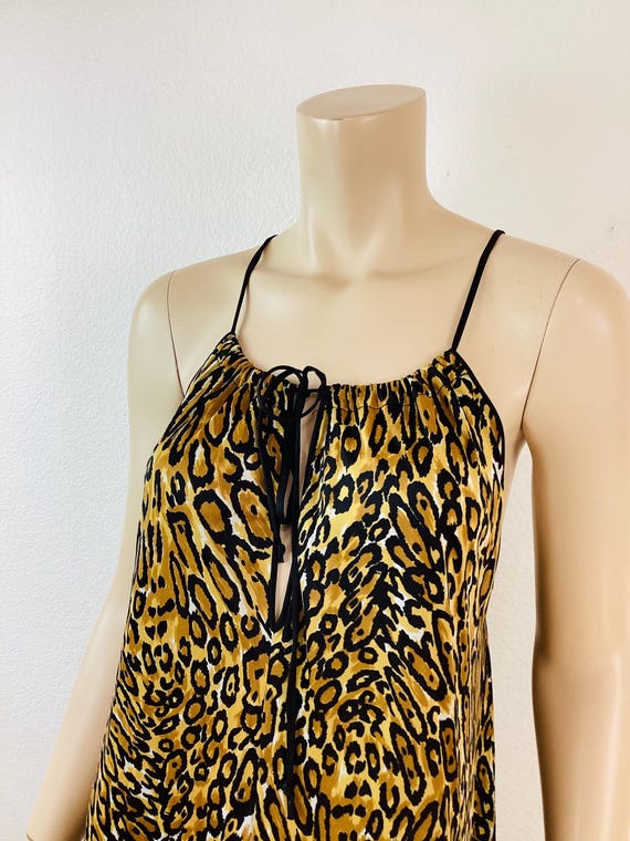 Vintage 1970s LEOPARD Print SKIMPY String Tie Max… - image 3