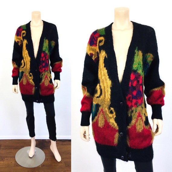 Vintage 1980s OVERSIZED MOHAIR Baroque METALLIC Pa