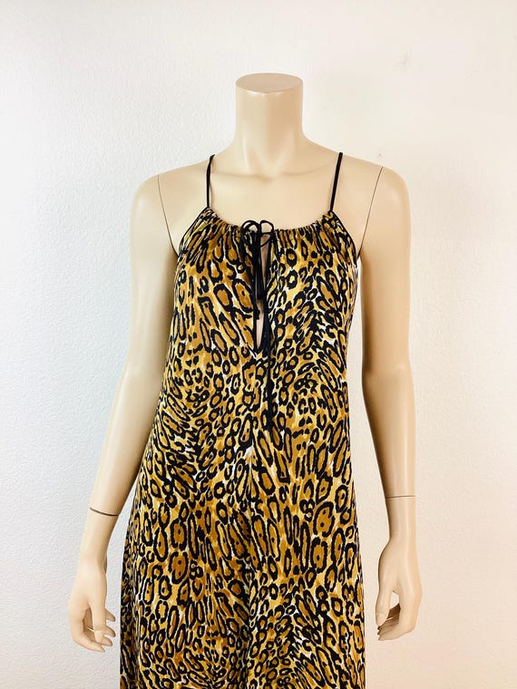 Vintage 1970s LEOPARD Print SKIMPY String Tie Max… - image 2