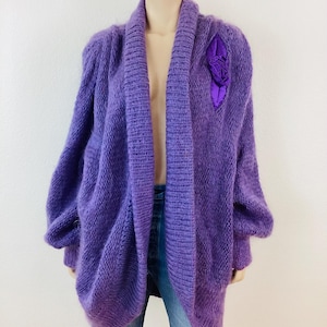 Vintage 1980s OVERSIZED MOHAIR COCOON Sweater Open Front by Rosemarie B Ireland