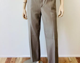 Vintage 1980s BEIGE LEATHER Trousers / Pants