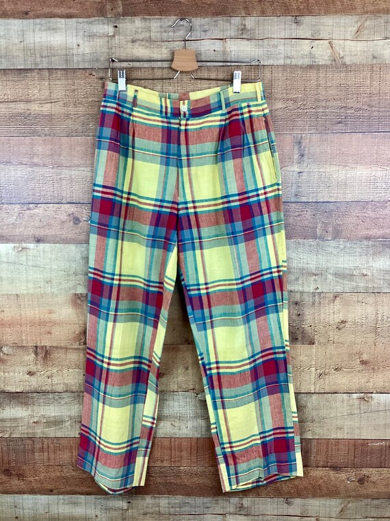 Vieux Short Jantzen Des Années 80, Tissé Main En Madras, Motif Plaid Trop Sympa Pour Surfer Ou Traîner à La Plage