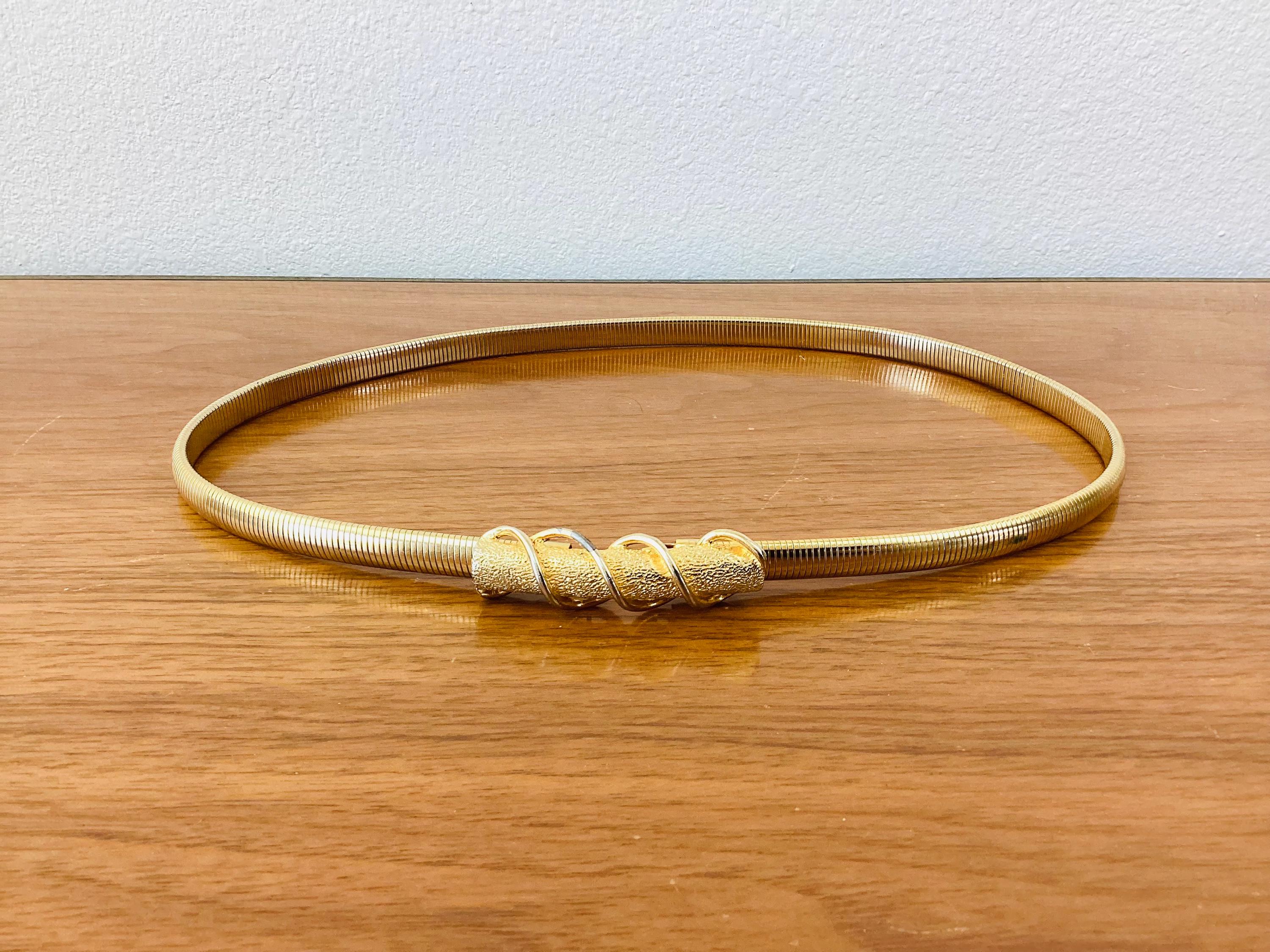 Vintage Gold-Tone Metal Stretch Belt Vintage 1970s Women main image 2