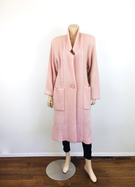 Vintage 1980s PASTEL PINK Oversized Sweater Jacke… - image 2