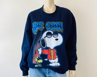 Vintage 70s Snoopy Sweatshirt, Joe Cool Pullover, Peanuts