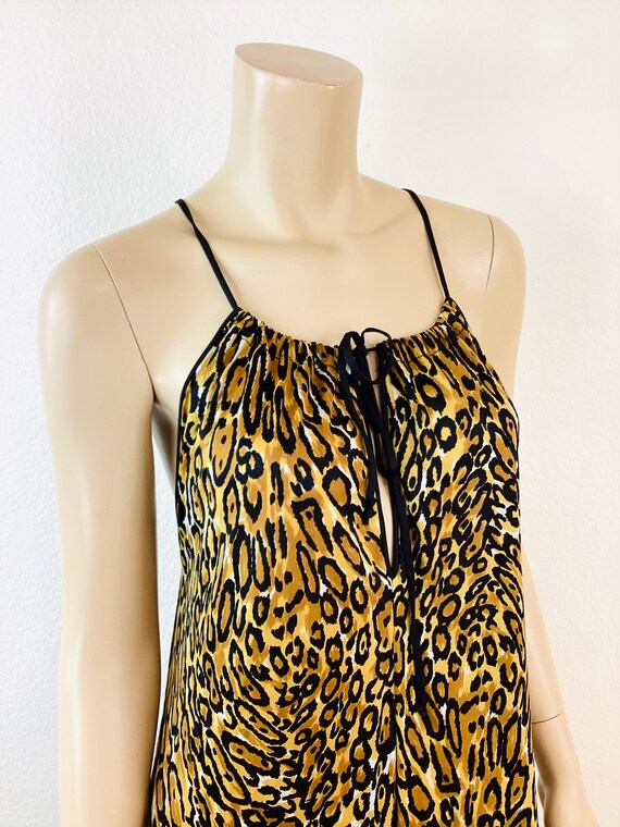 Vintage 1970s LEOPARD Print SKIMPY String Tie Max… - image 6