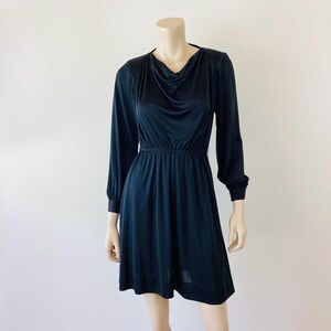 Vintage 1980s PIERRE CARDIN Draped Black Dress