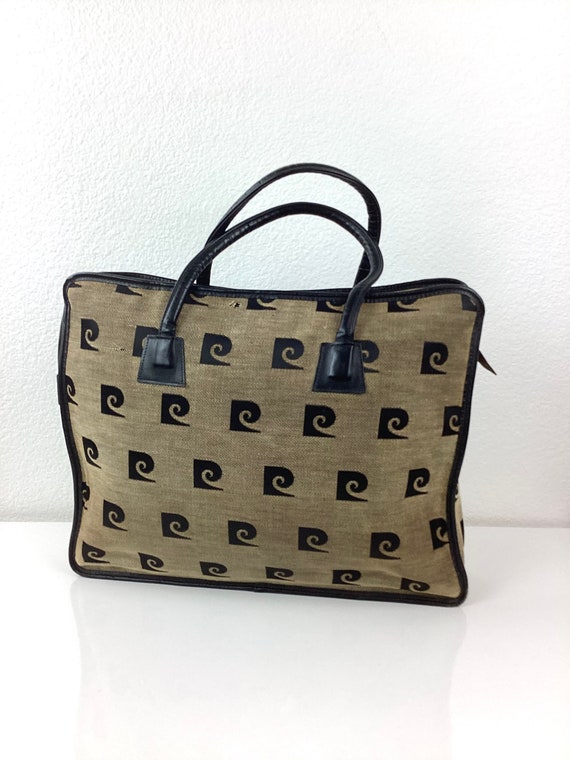 Vintage 1970s PIERRE CARDIN Logo Print TOTE Bag /… - image 2