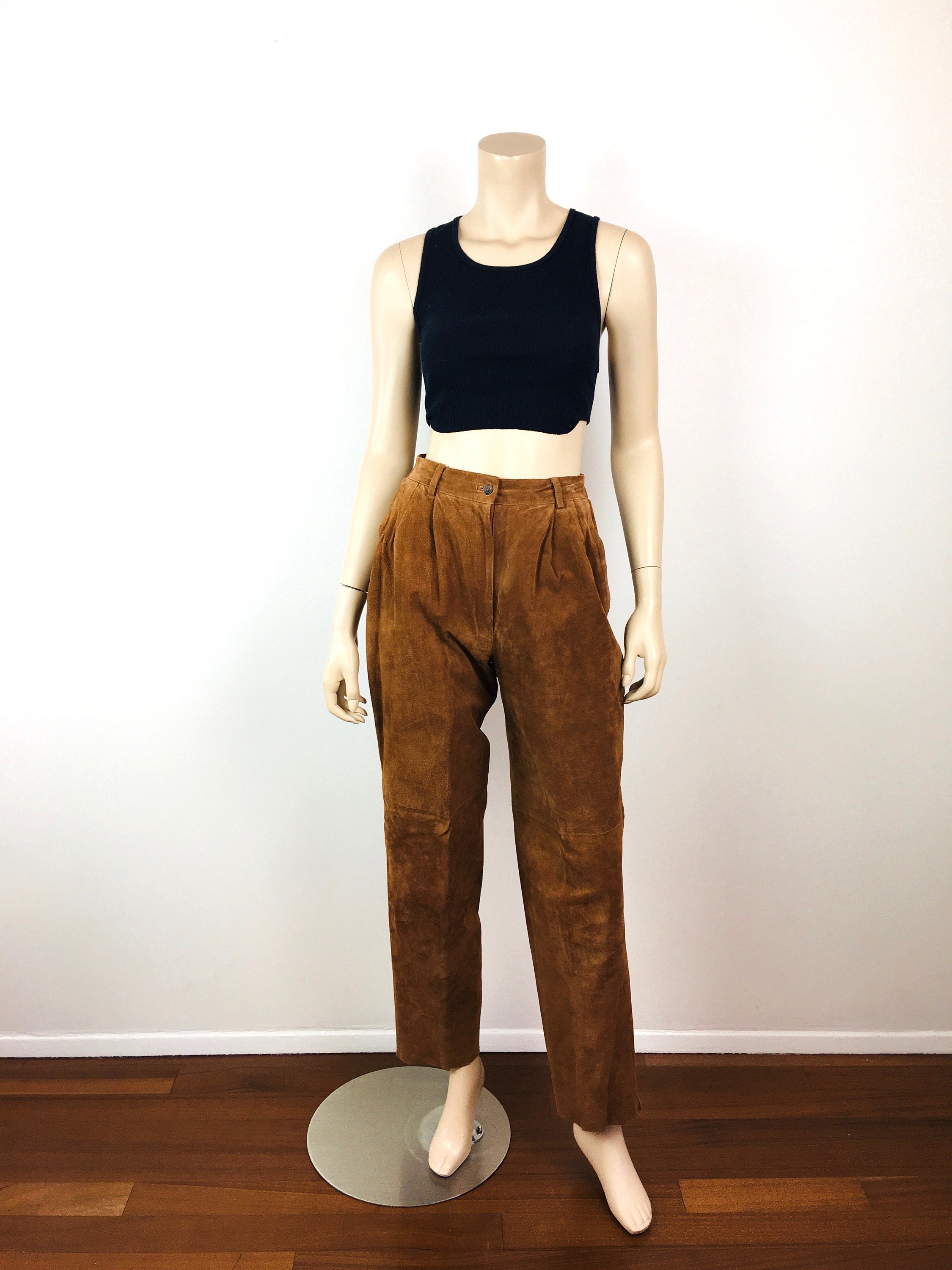 パンツ 1990s yessica pig suede pants vintage 90s Black Suede