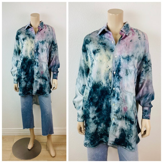 Vintage 1980s TIE DYE OVERSIZED Avant Garde Blouse