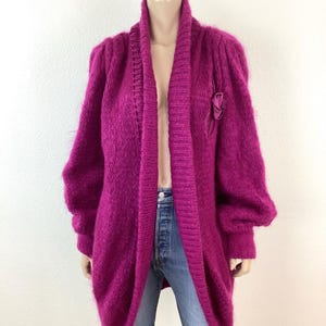 Vintage 1980s OVERSIZED MOHAIR COCOON Sweater Open Front by Rosemarie B Ireland