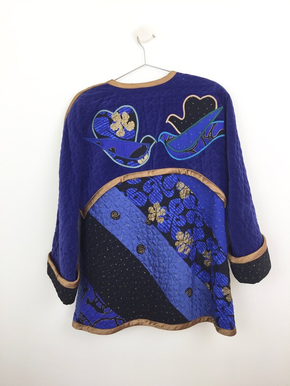 Vintage 1980s QUILTED VELVET Jeanne Marc Jacket &… - image 4