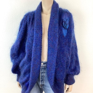 Vintage 1980s OVERSIZED MOHAIR COCOON Sweater Open Front by Rosemarie B Ireland