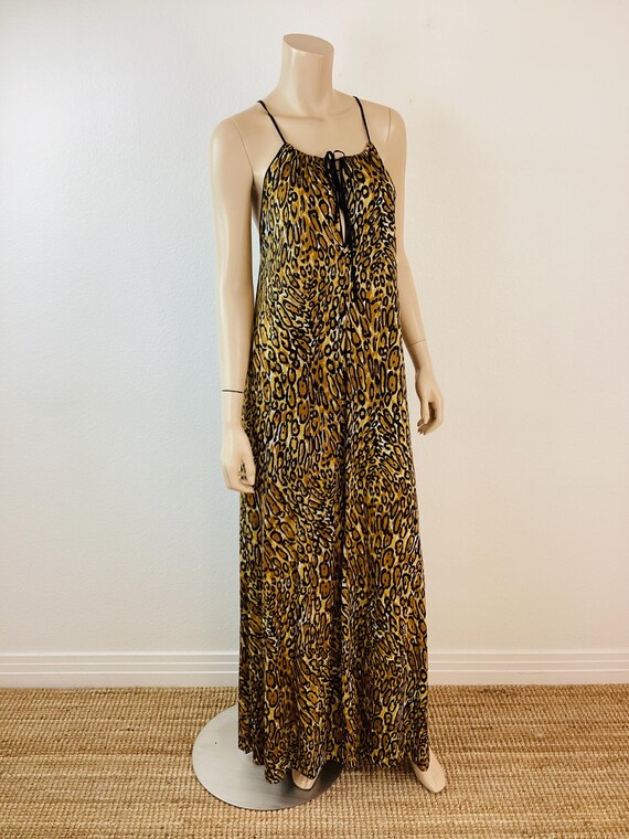 Vintage 1970s LEOPARD Print SKIMPY String Tie Max… - image 5