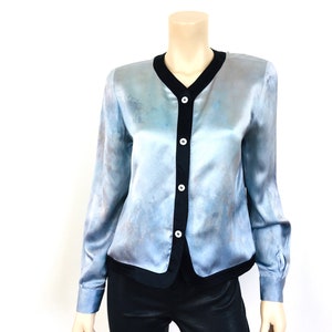 Vintage 1990s TIE DYE Effect Joan & David MINIMALIST Silk Blouse