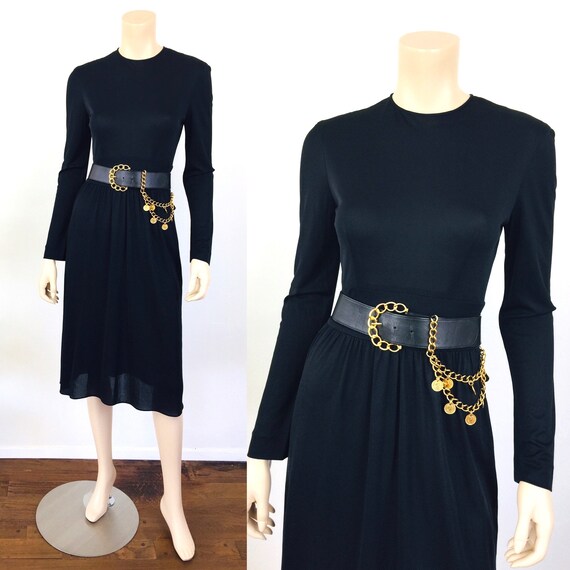 Vintage 1960s EMILIO PUCCI Black Jersey Dress