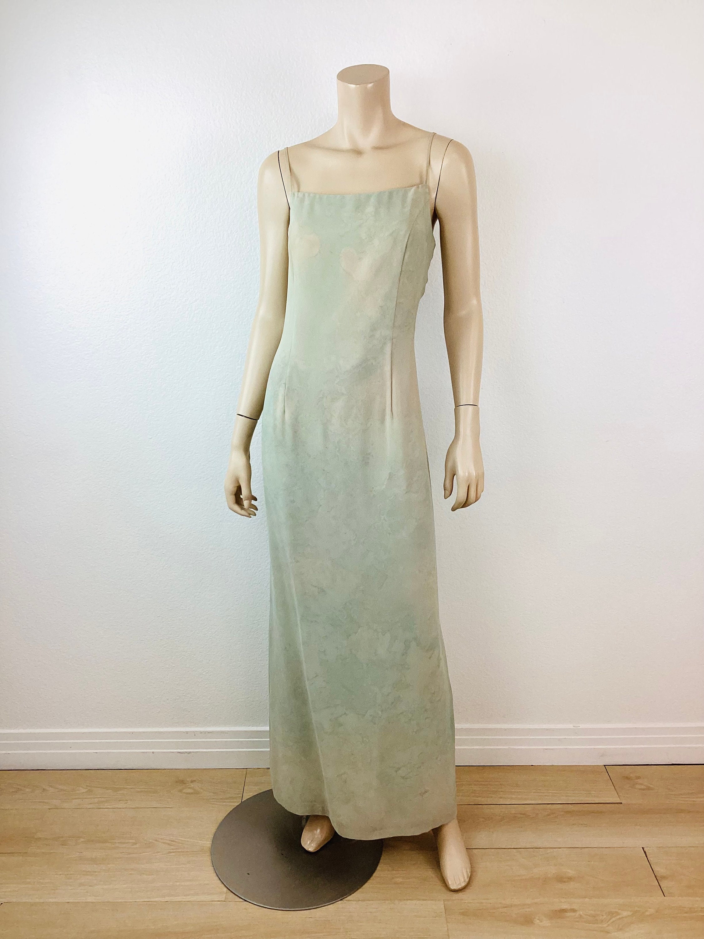 Vintage 1990s SUBTLE TIE DYE Minimalist Column Slip Dress