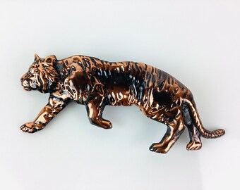 Laloon Silver Tiger Belt Buckle Large Stalking Tiger  display picture 3