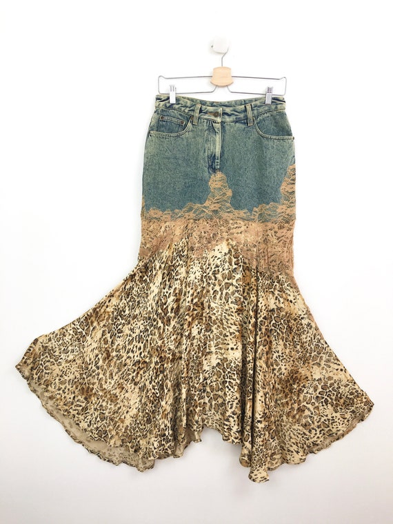 Vintage 1980s ACID WASH Denim Leopard & Lace Merma