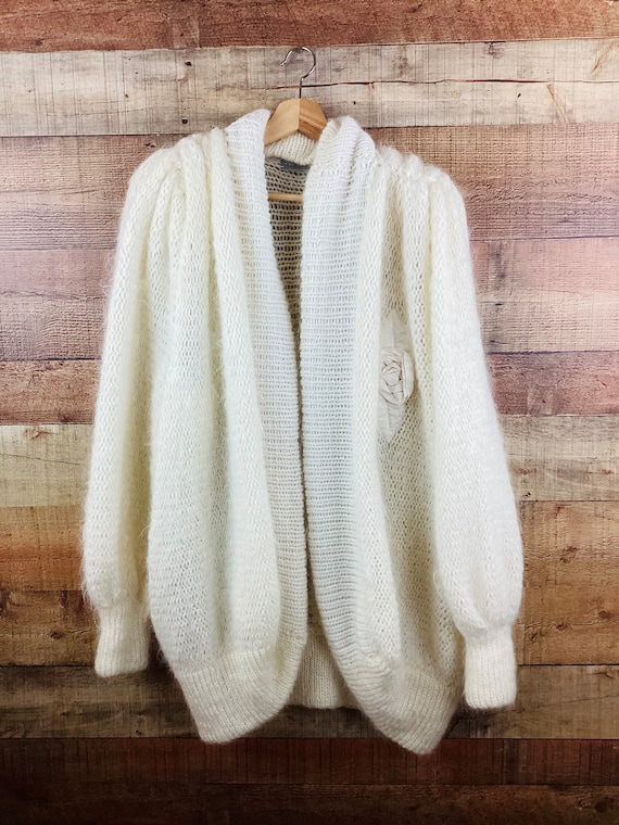 Vintage 1980s OVERSIZED MOHAIR COCOON Sweater Ope… - image 1