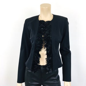 Vintage 1990s FEATHER TRIM Black Rina Rossi Jacket / Blazer