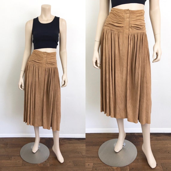 Vintage 1980s BUTTER SOFT Camel SUEDE Leather Plea