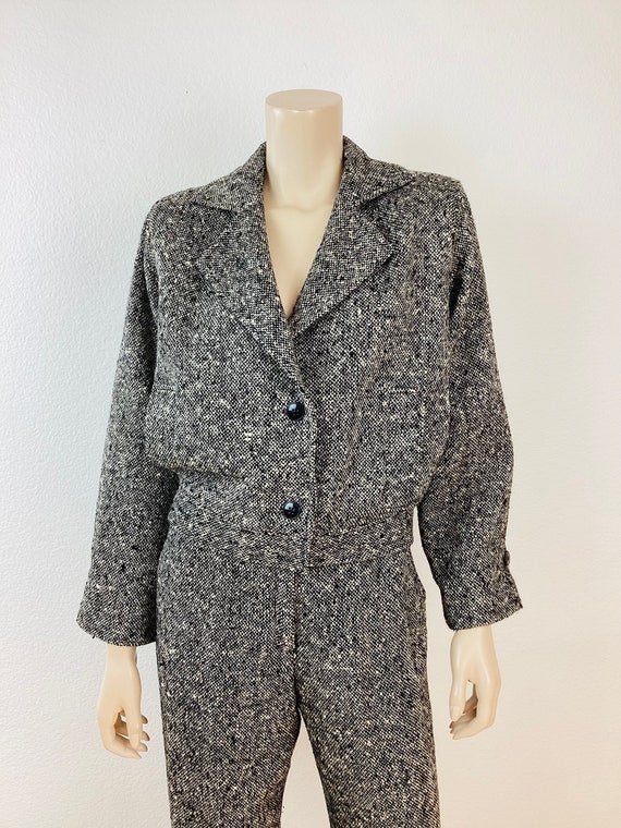 Vintage 1980s SALT & PEPPER Cropped Jacket and Tr… - image 3