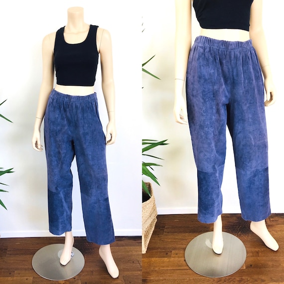 Vintage 1980s SUEDE Slouchy Fit LEATHER Pants