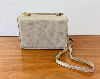 Vintage 1990s STUART WEITZMAN Snakeskin Textured Clutch Bag / Purse