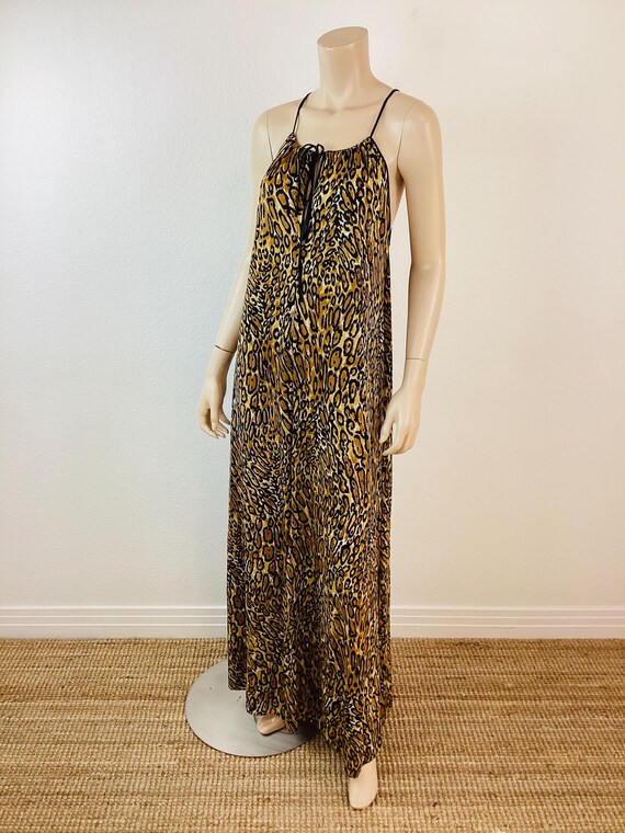 Vintage 1970s LEOPARD Print SKIMPY String Tie Max… - image 4
