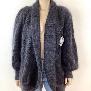 Vintage 1980s OVERSIZED MOHAIR COCOON Sweater Open Front by Rosemarie B Ireland