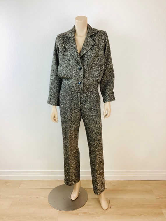 Vintage 1980s SALT & PEPPER Cropped Jacket and Tr… - image 2