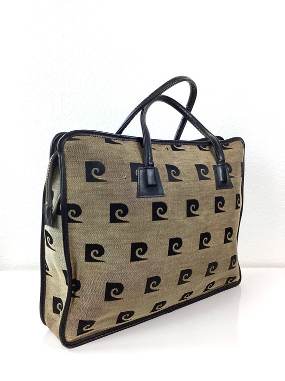 Vintage 1970s PIERRE CARDIN Logo Print TOTE Bag /… - image 3