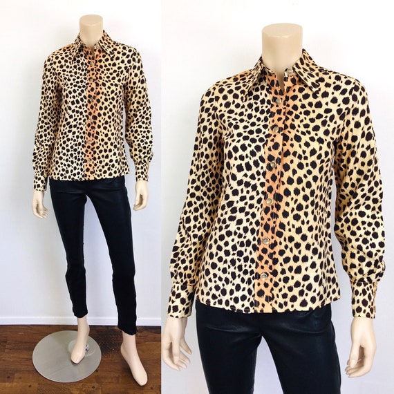 Vintage 1970s OSCAR De La RENTA LEOPARD Animal Pr… - image 1