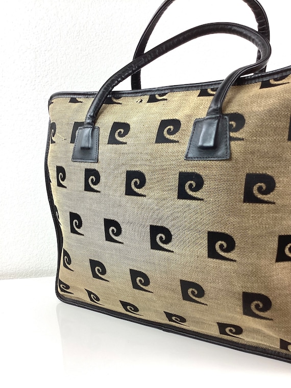 Vintage 1970s PIERRE CARDIN Logo Print TOTE Bag /… - image 5