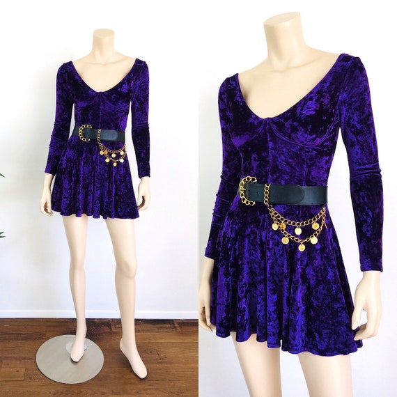 Vintage 1990s CRUSHED VELVET Bra Top Dress