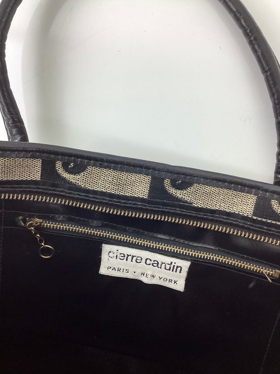 Vintage 1970s PIERRE CARDIN Logo Print TOTE Bag /… - image 7